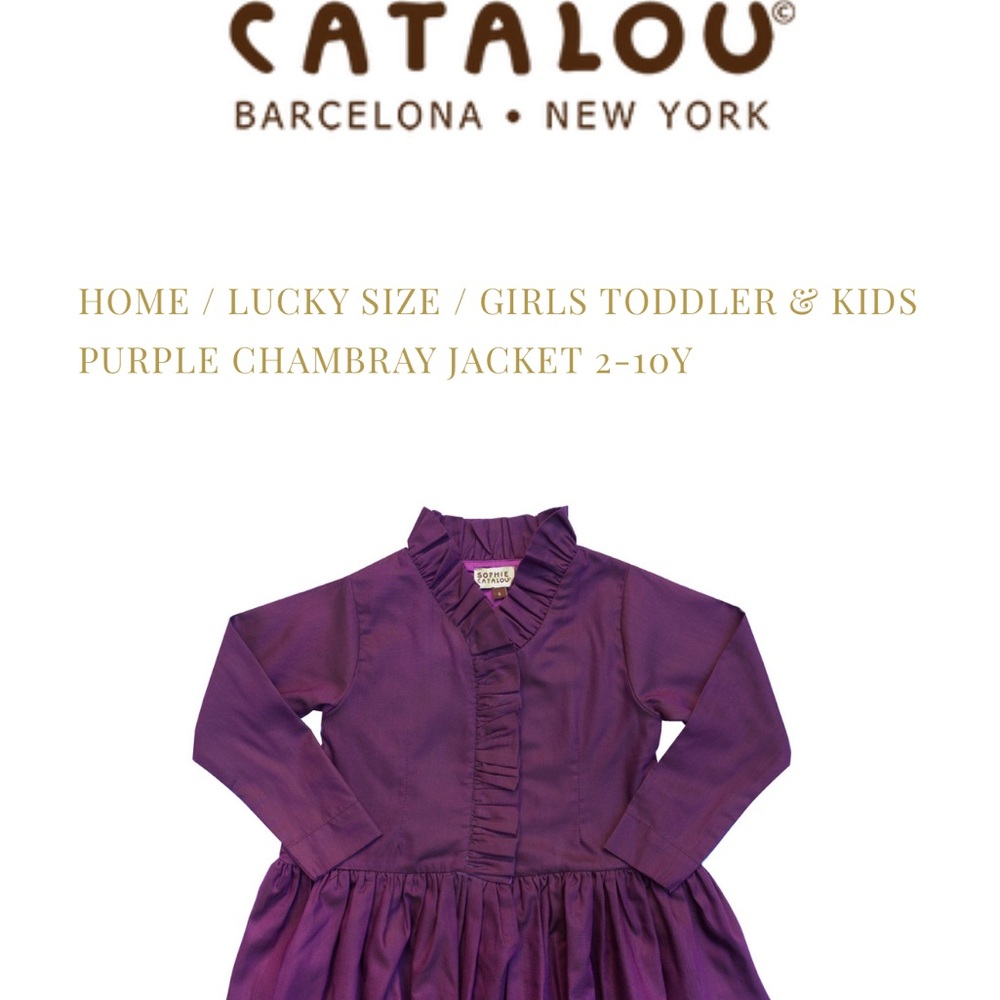 Sophie Catalou Toddler Girls Purple Chambray Jacket